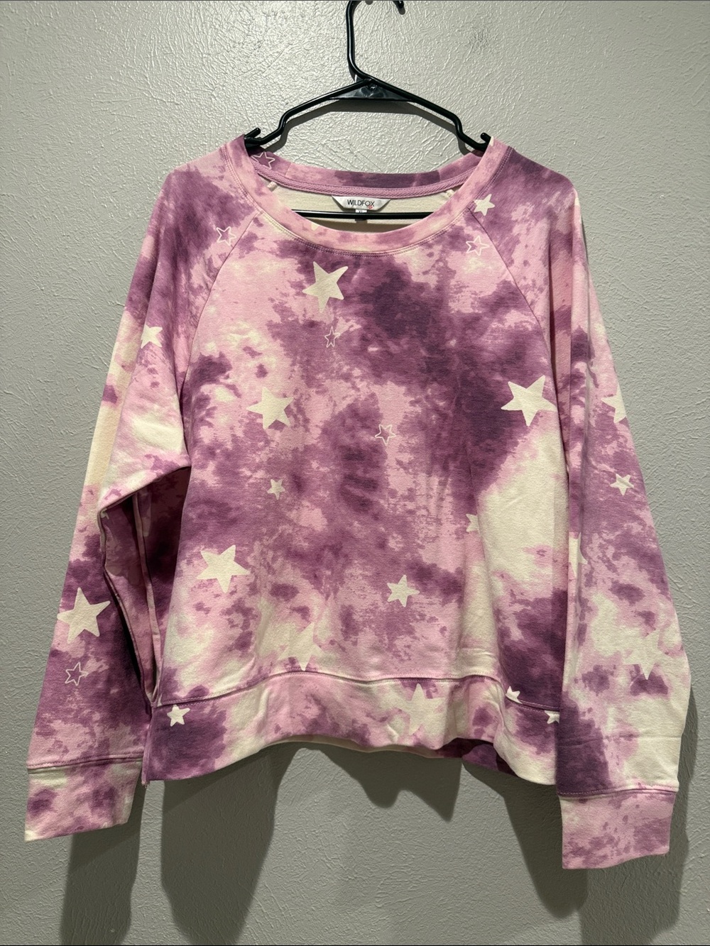 Wildfox Purple & Cream Tie-Dye Star Pullover